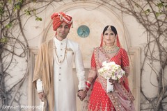 Indian bride and groom romantic first glance. Indian bride and groom romantic first glance.