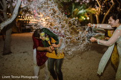 Fun capture of Indian couple at haldy party. Fun capture of Indian couple at haldy party.