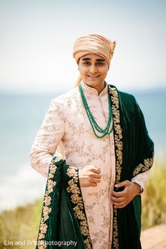 Elegant Indian groom posing for photo shoot. Elegant Indian groom posing for photo shoot.