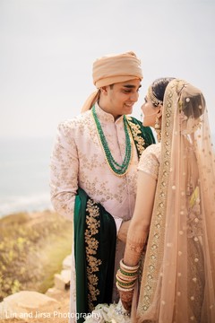 Heartwarming Indian bride and groom's first look. Heartwarming Indian bride and groom's first look.