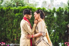 Indian groom about to kiss the bride to be. Indian groom about to kiss the bride to be.