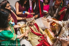 Indian groom getting the Sehra on.
