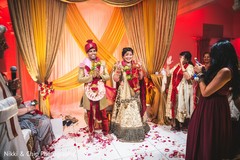 Traditional jai mala ritual. Traditional jai mala ritual.