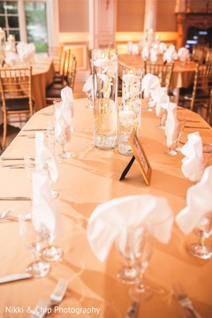 Dreamy Indian wedding reception table set up. Dreamy Indian wedding reception table set up.