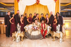 Marvelous Indian lovebirds portrait with bridesmaids and groomsmen. Marvelous Indian lovebirds portrait with bridesmaids and groomsmen.