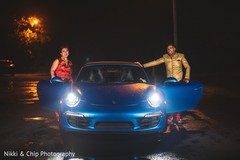 Sweet couple next to their wedding car. Sweet couple next to their wedding car.