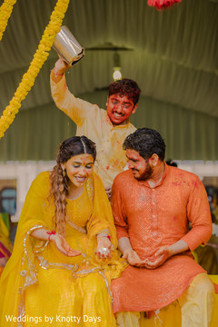 Indian bride and groom during the rituals Indian bride and groom during the rituals