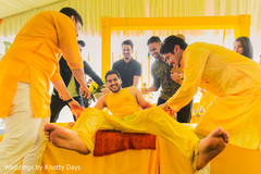 Groom during the pre wedding rituals Groom during the pre wedding rituals