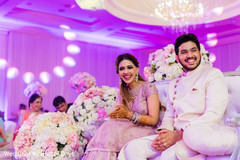 Indian bride and groom looking happy Indian bride and groom looking happy