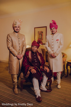 Indian groom with special guests Indian groom with special guests
