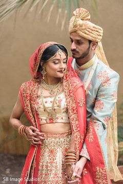 Heartwarming Indian bride and groom's first look. Heartwarming Indian bride and groom's first look.