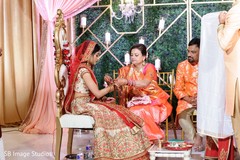 Antarpat separates the bride and the groom at Indian wedding ritual. Antarpat separates the bride and the groom at Indian wedding ritual.