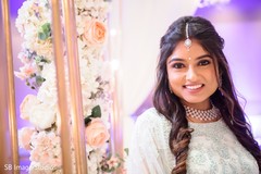 Sweet indian bride posing at reception. Sweet indian bride posing at reception.
