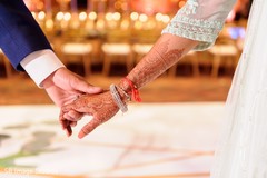 Closeup capture of Indian bride and groom's hands. Closeup capture of Indian bride and groom's hands.