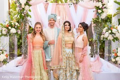 Stunning Indian bride and groom with bridesmaids. Stunning Indian bride and groom with bridesmaids.