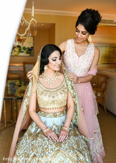 Dazzling indian bride with bridesmaid capture. Dazzling indian bride with bridesmaid capture.