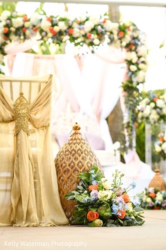 Dreamy Indian wedding chair decor . Dreamy Indian wedding chair decor .
