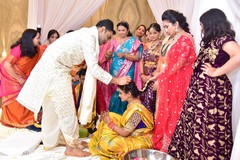 Indian couple at Sikh ceremony ritual. Indian couple at Sikh ceremony ritual.