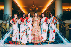 Stunning capture of maharani posing with bridesmaids. Stunning capture of maharani posing with bridesmaids.