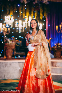Indian wedding reception speech moment. Indian wedding reception speech moment.