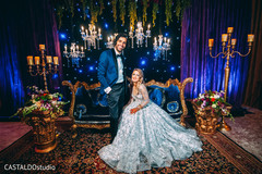 Lovely Indian couple on their reception wedding outfits. Lovely Indian couple on their reception wedding outfits.