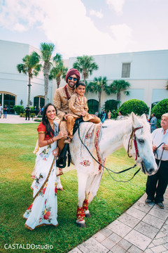 Indian groom with white baraat horse. Indian groom with white baraat horse.
