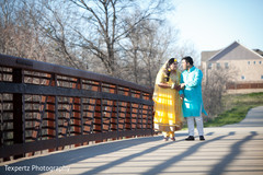 Indian bride and groom during the photoshoot Indian bride and groom during the photoshoot