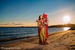 Indian bride posing with Indian groom Indian bride posing with Indian groom