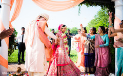 Indian bride and groom during the rituals Indian bride and groom during the rituals