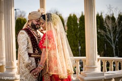 Indian bride and groom romantic first glance. Indian bride and groom romantic first glance.