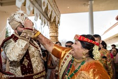 Traditional indian groom's milni ritual. Traditional indian groom's milni ritual.