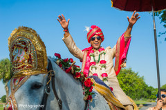 Indian groom with white baraat horse. Indian groom with white baraat horse.