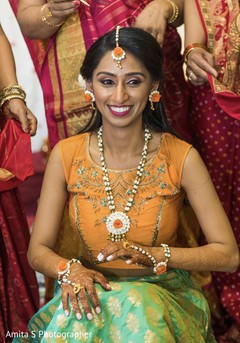 Indian bride ready for her haldi ritual. Indian bride ready for her haldi ritual.
