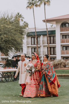 Enchanting indian bride on her way to ceremony. Enchanting indian bride on her way to ceremony.