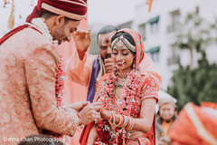 Indian couple exchanging rings ritual. Indian couple exchanging rings ritual.