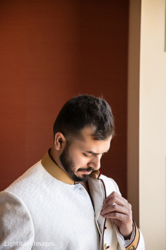 Indian groom getting ready for wedding ceremony. Indian groom getting ready for wedding ceremony.
