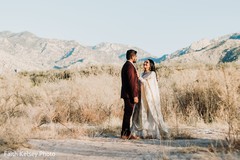 Indian bride and groom outdoors Indian bride and groom outdoors