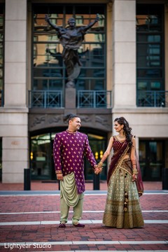 Fabulous Indian couple in sangeet fashion. Fabulous Indian couple in sangeet fashion.