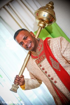 Charming Indian groom on his ceremony outfit. Charming Indian groom on his ceremony outfit.
