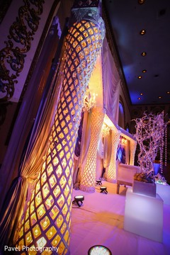 Exquisite indian wedding reception stage lights decor. Exquisite indian wedding reception stage lights decor.