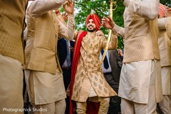 Indian groom dancing during baraat Indian groom dancing during baraat