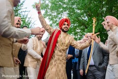 Indian groom during his baraat celebration Indian groom during his baraat celebration