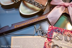 Closeup capture of personalized Indian Wedding hanger. Closeup capture of personalized Indian Wedding hanger.