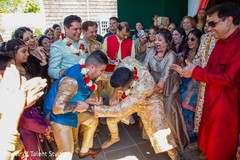 Traditional indian groom's milni ritual Traditional indian groom's milni ritual