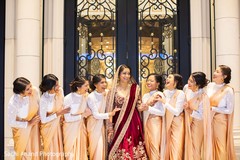 Adorable indian bride with bridesmaids. Adorable indian bride with bridesmaids.