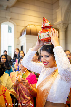 Lovely Indian bridesmaid at the milni ritual. Lovely Indian bridesmaid at the milni ritual.