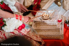 Couple lights the sacred fire. Couple lights the sacred fire.