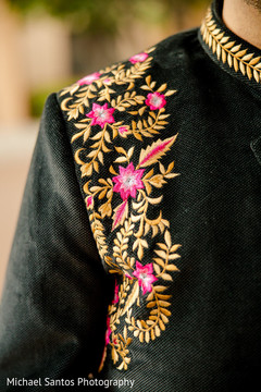 Marvelous Indian groom's sherwani embroidery. Marvelous Indian groom's sherwani embroidery.