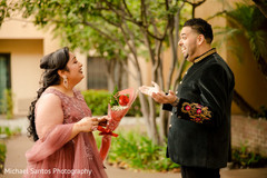 Indian groom surprising India bride capture. Indian groom surprising India bride capture.