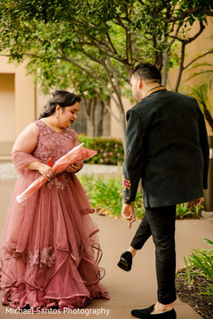 Indian groom showing his moharis to bride. Indian groom showing his moharis to bride.